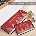 thumbnail image 5 of 2-Piece Kitchen Rugs Set Non-Slip Mats Carpet Floor for Kitchen, Bathroom (19.7"x27.6" & 19.7"x47.2") Red Christmas Tree and Lights, 5 of 7