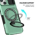 thumbnail image 2 of Allytech Magnetic Case for iPhone 13 with Lens Slide Cover, [Non-Slip] [Military Grade Protection] Slim Shockproof Ring Stand Case Support Wireless Charging, Lightgreen, 2 of 10