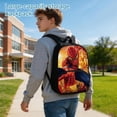 thumbnail image 4 of Spider Hero Pattern Print Backpack with Web Design for Teens Large Capacity Student Schoolbag with Water Resistant Fabric and Storage Compartments #63, 4 of 5