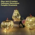 thumbnail image 4 of Glass Jack-O'-Lantern for Halloween Pumpkin Decorations, Fall and Thanksgiving Christmas Decorations, Gold, 5.5 Inch, 4 of 6