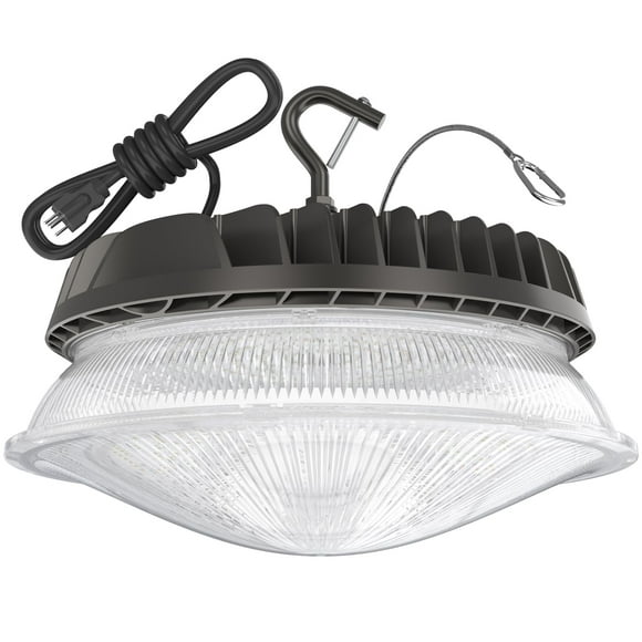 HYPERLITE UFO LED Lumière Haute Baie 200w 28000lm Lumière d'Atelier Prise 5000k Lumières LED Haute Baie pour Éclairage Commercial Baie 16-20 Pieds Atelier Entrepôt Usine Gym Grange ETL
