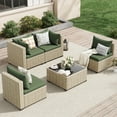 thumbnail image 4 of UDPATIO 5 Pieces Outdoor Patio Furniture Set, Outdoor Wicker Patio Conversation Set with Cushions for Backyard, Porch, Garden(Green), 4 of 9