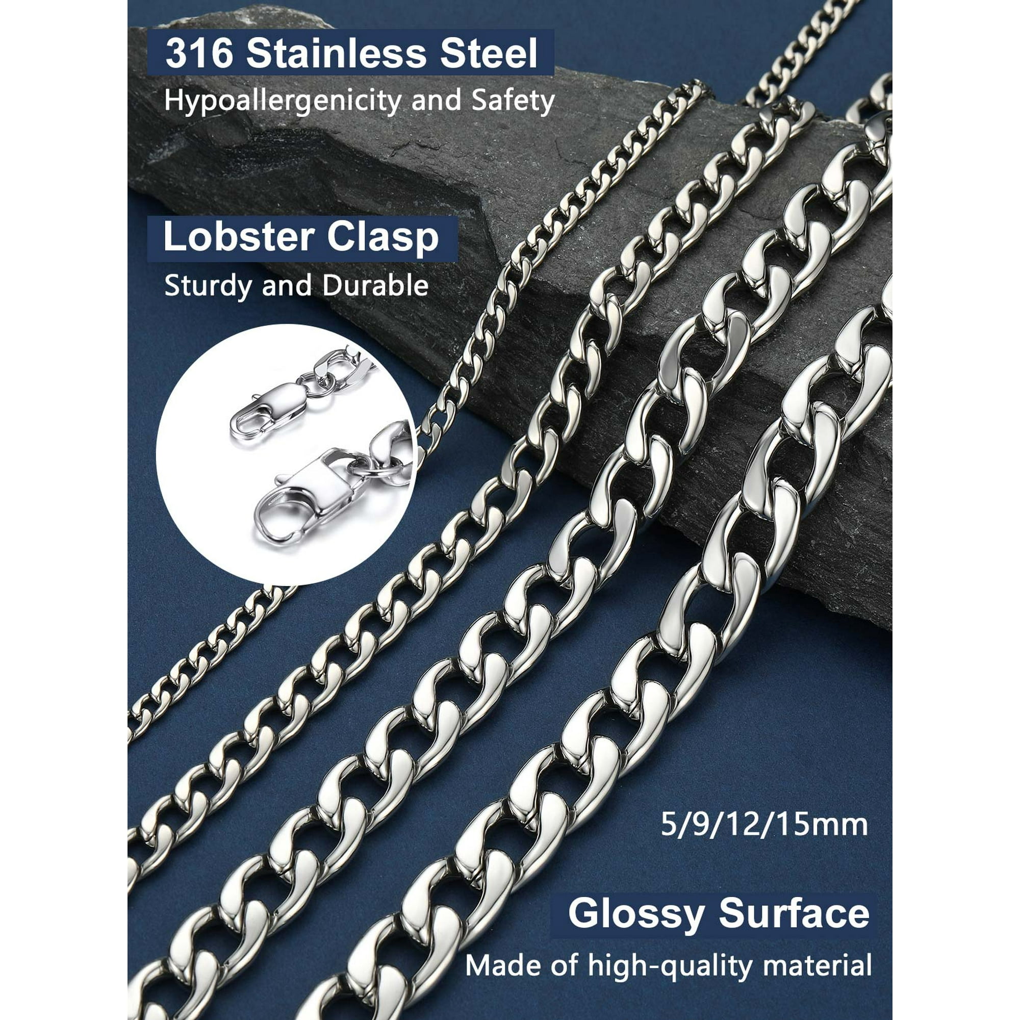 ChainsProMax 5mm Stainless Steel Curb Chain Necklace photo 5