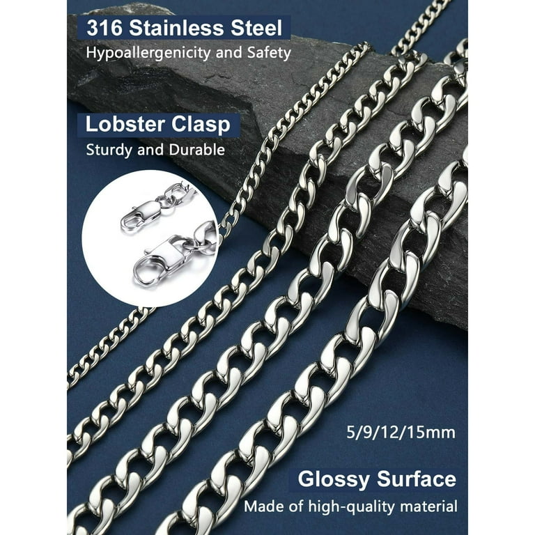 Silver Chain For Men Cuban Curb Link Chains For Men 22 Inch Silver Chain For Men Cuban Curb Link Chains For Men 22 Inch