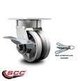 thumbnail image 2 of 4 Inch Kingpinless V Groove Semi Steel Wheel Caster with Brake and Swivel Lock, 2 of 2