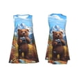 thumbnail image 7 of KLL Snowy Mountain Photography Bear Pattern Womens Summer Dresses 2025,Loose Round Neck Sleeveless Sundresses Tank Dresses with Pockets, 7 of 7