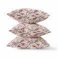 thumbnail image 2 of 16" Red Light Indigo Roses Zippered Suede Throw Pillow, 2 of 2
