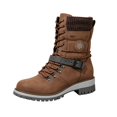 thumbnail image 4 of EKVAHL Women's Mid‑Calf Winter Boots, Non‑Slip Faux Suede Lace‑Up Boots, Block Heel Casual Walking Shoes For Cold Weather Brown, 4 of 5