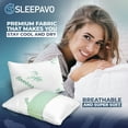 thumbnail image 5 of Sleepavo Memory Foam Pillows Queen Size Set of 4 - Cooling Bed Pillows for Sleeping - Back, Stomach, Side Sleeper Firm Pillow - Comfy Cool Shredded Memory Foam 4 Pack Queen Rayon Derived from Bamboo, 5 of 8