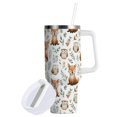 thumbnail image 2 of 40 oz Tumbler With Handle Stainless Steel Insulated Tumbler With Lid for Car Cup Holder Cute Watercolor Animal Pattern, 2 of 9