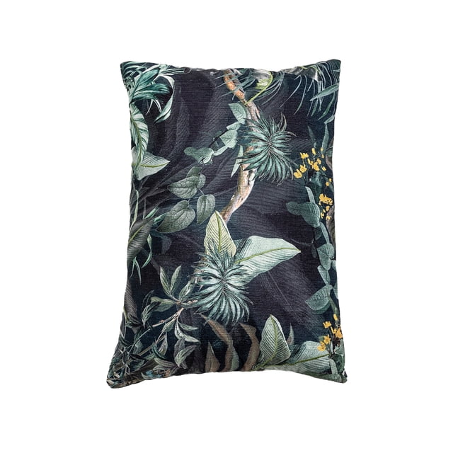 Cojin Rectangular Aterciopelado Diseño Natural | Fondo Negro Distinguido y Practico Con Funda | 35x50 cm | Decoracion Hogar Versátil para Sala y Cama