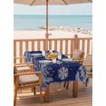 thumbnail image 2 of Outdoor Table Cloth with Umbrella Hole and Zipper, Navy Blue Snowflake Christmas Waterproof Rectangle Tablecloth 60"x102", Rustic Xmas Botanical Washable Table Cover for Outside Party Patio Picnic, 2 of 8
