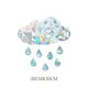 thumbnail image 1 of CHAO Paquete de 2 pegatinas de diamante para ventana, nubes, gotas de lluvia, pegatinas de cristal de alerta de pájaros, película anticolisión para atrapar el sol del arcoíris, 1 of 5