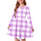 thumbnail image 2 of Odeerbi 4-14 Años Niñas Navidad Plaid A-Line Vestido Primavera Otoño Manga Larga Ballet Skater Vestido Stretchy Twirly Skater Escuela Recital Cuello Redondo Vestido, 2 of 5