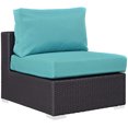 thumbnail image 5 of Modway Convene 8 Piece Outdoor Patio Sectional Set in Espresso Turquoise, 5 of 7