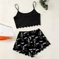 thumbnail image 4 of BOOMNY Halloween Pajamas Women Spooky Skeleton Graphic Sleeveless Tops Shorts Pjs Sets Lightweight Hallowmas Loungewear Nightwear, 4 of 4