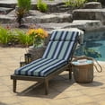 thumbnail image 3 of ARDEN Outdoor Chaise Cushion, 22 x 77, Rain-Proof, Fade Resistant Sapphire Aurora Blue Stripe, 3 of 9