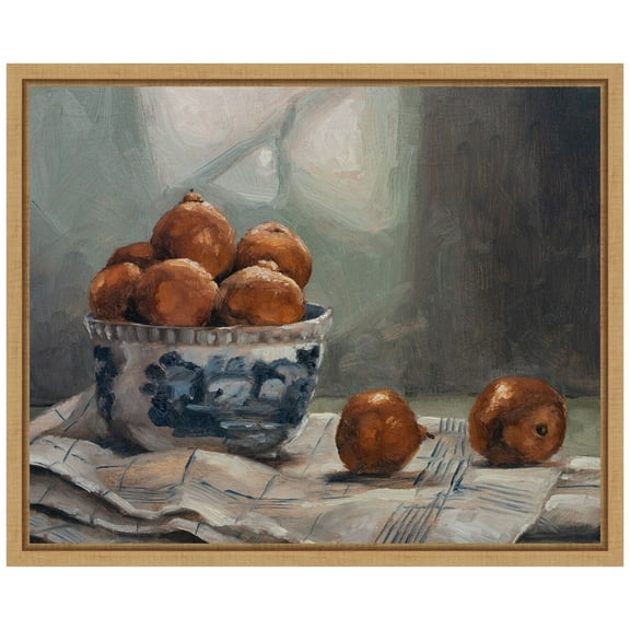 Amanti Art A Dish of Fruit IV Framed Canvas Wall Art Print