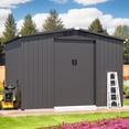 thumbnail image 4 of AECOJOY 8 x 6 ft. Outdoor Metal Storage Shed with Lockable Sliding Door Patio Garden Storage Building for Outside in Dark Gray, 4 of 6
