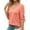Orange, variant on Otvok Women's Mid Sleeve Tops Summer Solid Color V-Neck Casual Blouses Shirts