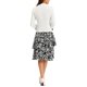 thumbnail image 3 of Conjunto de vestido y chaqueta de 2 piezas INSPIRE CHIC para mujer, vestido sin mangas de gasa con flores y conjunto de chaqueta de panel contrastante, blanco y negro, talla L, 3 of 7