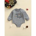 thumbnail image 2 of Qmyliery Baby’s Christmas Letter Printed Round Neck Long Sleeve Romper Suit, 2 of 8