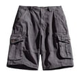 thumbnail image 4 of Mens Shorts Cotton Stretch Button Front Cargo Shorts with Multi-Pocket Casual Loose Outdoor Hiking Camping Travel Shorts, 4 of 4