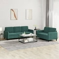 thumbnail image 1 of vidaXL Ensemble de Canapé 2 Pcs Velours Vert Foncé, 1 of 4