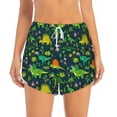 thumbnail image 2 of Goofa Dinosaurs Printed Women 2 in 1 Running Shorts,Quick Dry Athletic Workout Shorts,High Waisted Athletic Shorts with Liner Pockets-X-Large, 2 of 9