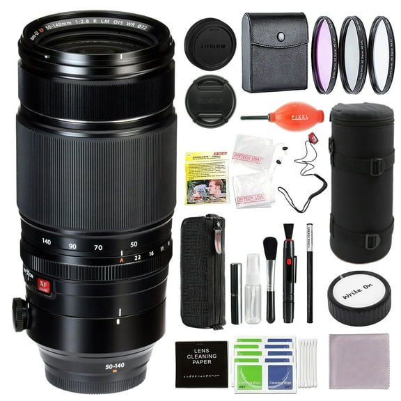 Fujifilm XF 50-140mm F2.8 R LM OIS WR Lens Bundle with Advanced Accessory and Travel Bundle | Fuji XF50-140mm Camera Lens (Fujifilm USA Authorized)