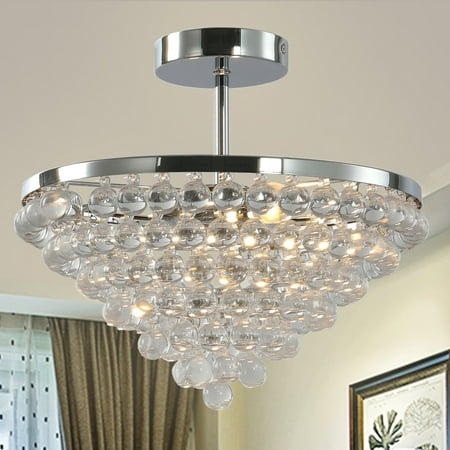 

2 Light Flush Mount Crystal Ceiling Chandelier Light Modern CHandelier for Bedroom Hallway Bar Kitchen Bathroom Chrome