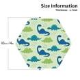 thumbnail image 2 of Honeii Cute Dinosaur Blue Green print Leather Coaster Set of 4, ideal for safeguarding your furniture from drinks spills and effortless cleanup-Hexagon, 2 of 6