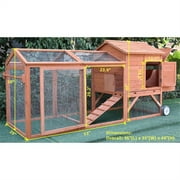 Chicken Coop Backyard Hen House for 4 to 6 Chickens with Nesting Box, 96(L) x 35(W) x 44(H), 96