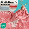 thumbnail image 3 of Throw Blanket, Hug Blanket with Inspirational Words, Get Well Soon Blanket Gifts for Women & Men, Soft Healing Comfort Blanket with Double-Sided Printing Design & Gift Package(50”x 60”,Pink), 3 of 9