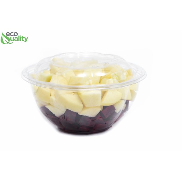 [50 PACK] 32oz Clear Disposable Salad Bowls with Lids Clear Plastic