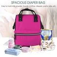 thumbnail image 5 of Zufioo Darkmagenta Print Large capacity mommy bag, diaper bag, waterproof parent-child backpack, multi-pocket design backpack suitable for travel and shopping, 5 of 6