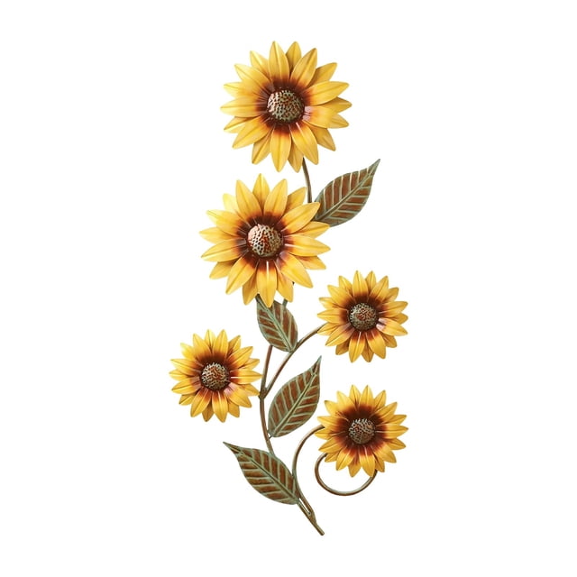 Adhesivos Metálicos De Girasoles Para Exteriores, Flores 3D Para Salón, Jardín, Decoración Veraniega, Arte Decorativo, Adhesivos Para El Hogar