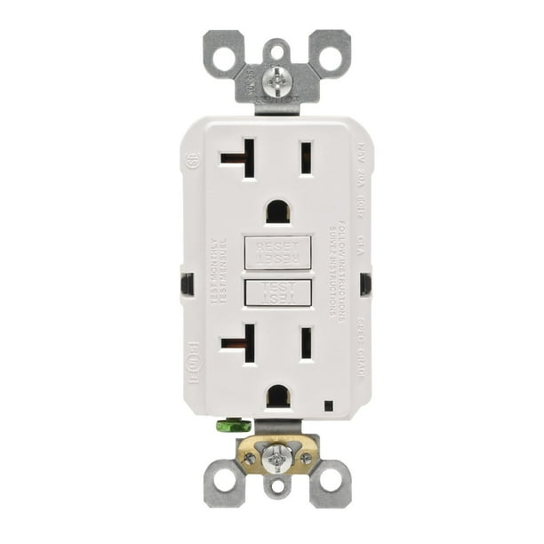 Enchufe eléctrico Leviton SmartLockPro Slim GFCI, paquete de 3