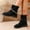 #224-Black, variant on Roncen Women's Winter Ankle Boots Casual Chunky Heel Shoes - Round Toe Slip-Resistant British Style Booties with Soft Cushioned Sole, Slimming Design and Versatile Buckle Closure