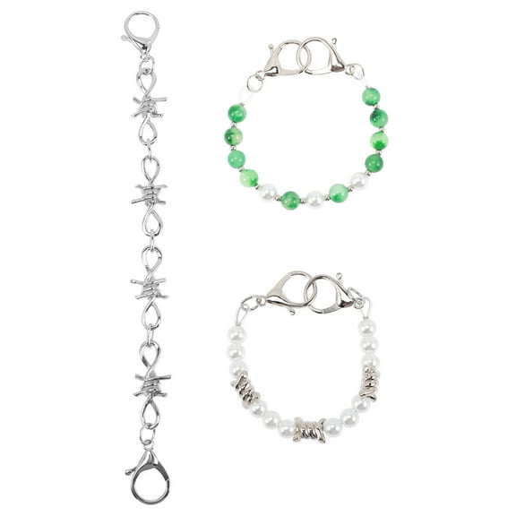 Masteelf  3 Pcs Punk Shoe Chain Bling Charms Sneakers Pearl for Ornaments