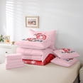 thumbnail image 6 of Manfei Merry Christmas Bedding Comforter Set 7 Pieces for Girls, Initial Letter P Full Bedding Set, Snowflake Snowman Reversible Fitted Sheet Flat Sheet, Breathable Home Decor, 6 of 8