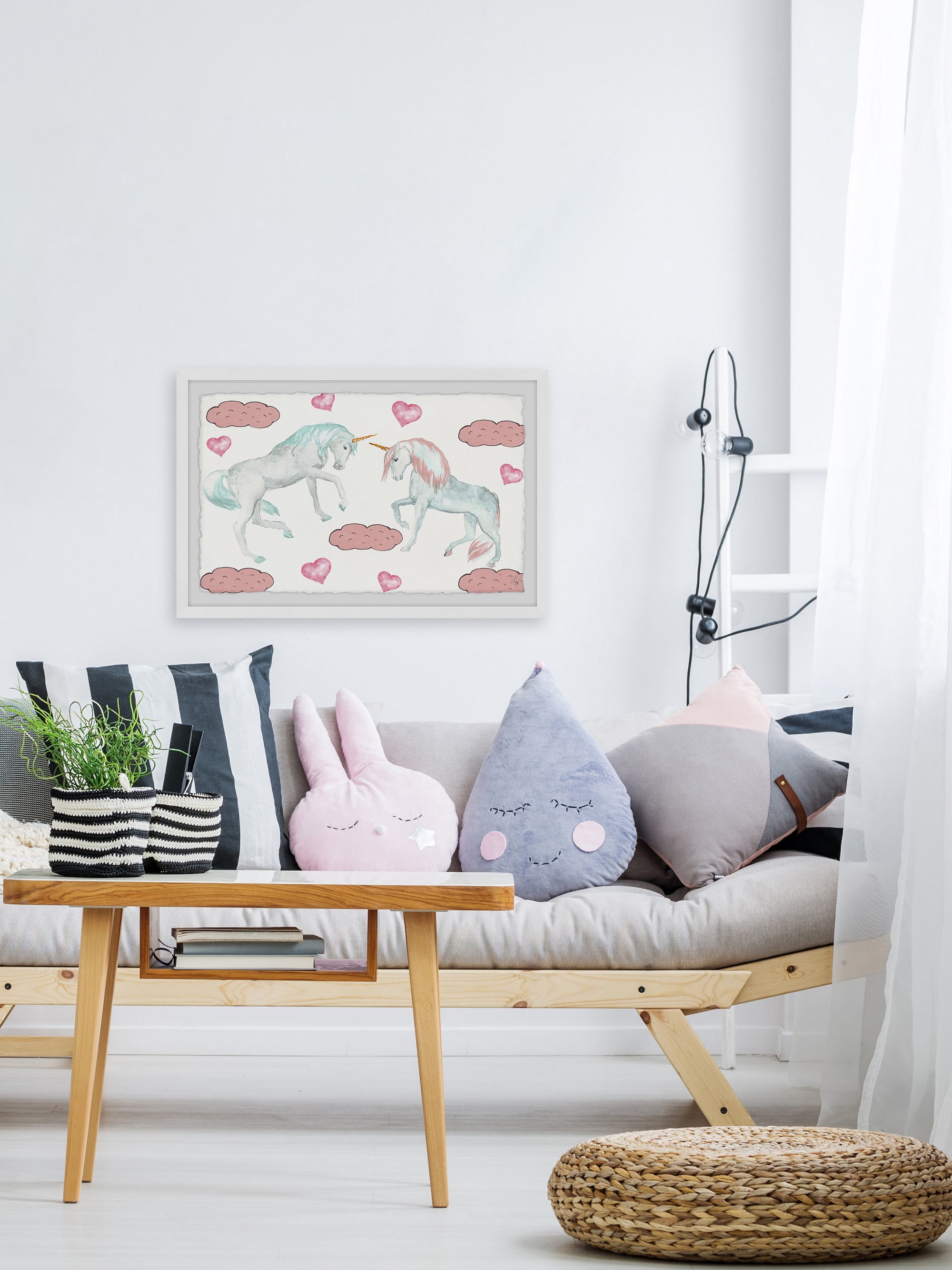 Marmont Hill Cute Unicorns Framed Wall Art