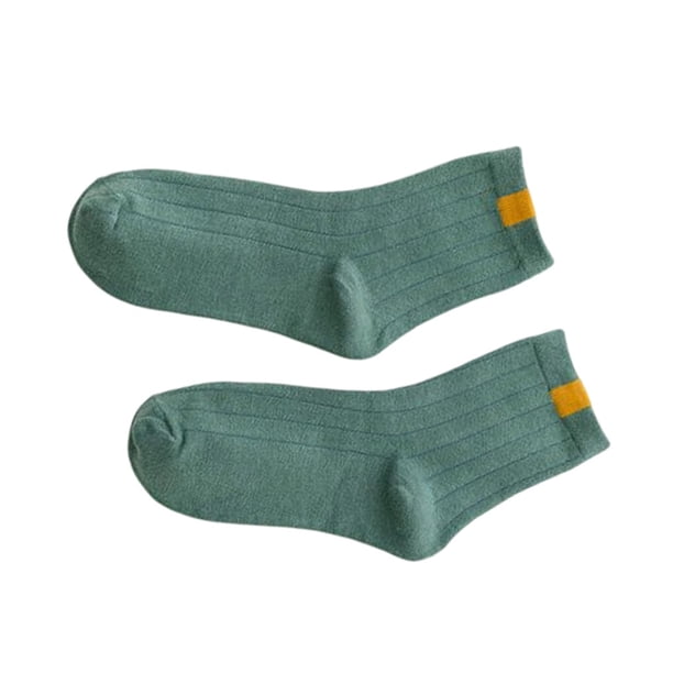 Minnieouse 1 par de calcetines de algodón de tubo medio para mujer, transpirables, cómodos, lavables, informales, para deportes en casa, calcetines de Accesorios de calzado Verde oscuro Minnieouse AP013407-05