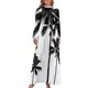 thumbnail image 2 of Palmeras tropicales en monocromo Vestido largo Vestido de noche Vestidos de mujer para mujer Ropa de fiesta, 2 of 5