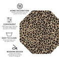 thumbnail image 3 of Rateoe Leopard Print-1 Drawing Drink Coasters Set of 4 Leather Coasters Spill Protection for Table Desk,Durable and Non Slip Leather Coaster ,4 Inches Drink Mats-Octagon, 3 of 6