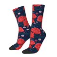 thumbnail image 1 of Fotbe Rose Flower Calcetas Largas con Estampado para Hombre y Mujer – Calcetas de Compresión Transpirables y Elásticas, Viajar y Uso Diario Talla 5-11, 1 of 6