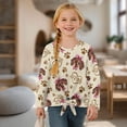 thumbnail image 4 of Xixirimido Dachshund Dog Paws Music Pattern Girls Casual Long Sleeve Shirts Knot Tie-hem Tunic Tops Crewneck Tees Blouses Girls Fashion Clothes, Size 5-6, 4 of 7
