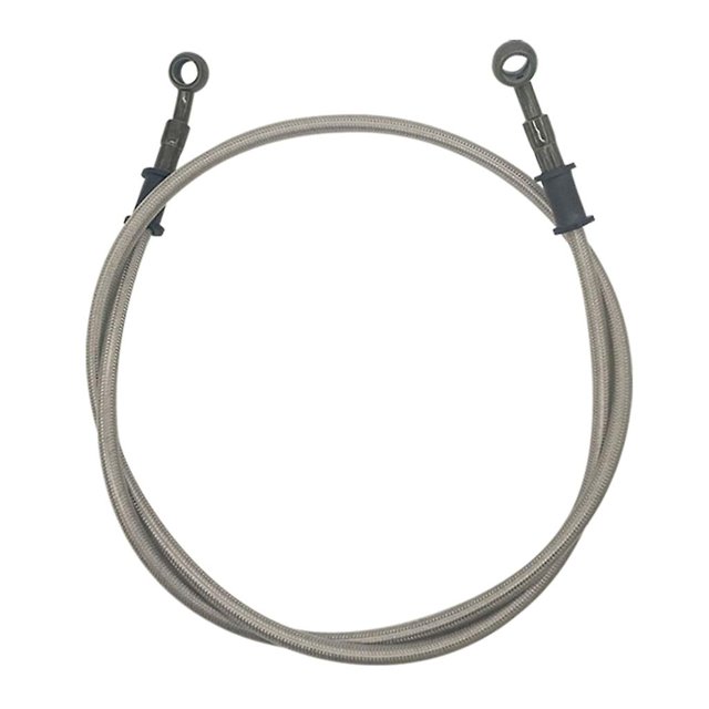 Tubo de línea de aceite de freno y gas Tubo de línea de mangueras de aceite de embrague de freno trenzado 60/90/120 cm, 60 cm, plateado