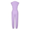 thumbnail image 3 of BLCHUNen Womens Summer Outfits Crew Neck Crisscross Hem Casual Tops Elastic High Waist Pants Athletic Workout Sets, 3 of 5