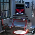 thumbnail image 2 of HOMCOM 47" Gaming Desk Computer Table with Headphone Hook, Cup Holder, Red, 2 of 9